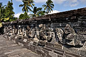 Candi Panataran - Main Temple. Winged lions and nagas on upper terrace.
